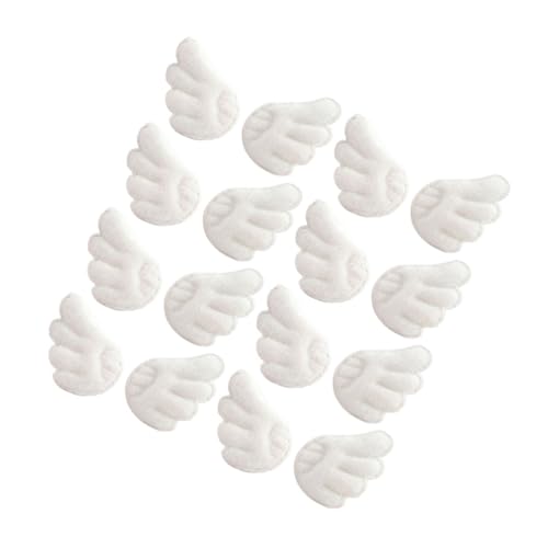 OHPHCALL 15 Paare Weiße Engelsflügel Aufnäher zum Aufnähen Niedliche DIY Stoffapplikationen für Kinderkleidung Schuhe und Accessoires Langlebige Bügelflicken für Mädchen von OHPHCALL