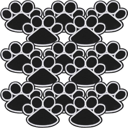OHPHCALL 15Stücke Teiliges Gestickte Hundepfoten Patches für Kleidung DIY Aufnäher zum Selbstklebend zum Verbergen von Löchern für Individuelles Handwerk von OHPHCALL