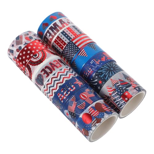 OHPHCALL 16 Rollen Patriotische Sterne Dekoratives Band 4. Juli Washi Tape Für Scrapbooking Independence Day Klebeband Für Zeitschriften 3m von OHPHCALL