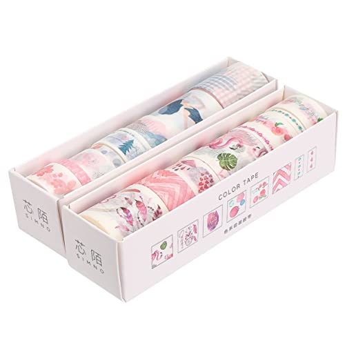OHPHCALL 16Rollen Dekoratives Washi Tape Farbiges Klebeband für Notizbücher Scrapbooking Planner DIY Projekte zum Dekorieren von Tagebüchern und von OHPHCALL