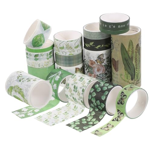 OHPHCALL 18Rollen Washi Tape mit Dekoratives Klebeband für Scrapbooking Journaling und DIY Handwerk Dünnes Washi Band Verschiedenen Designs pro von OHPHCALL