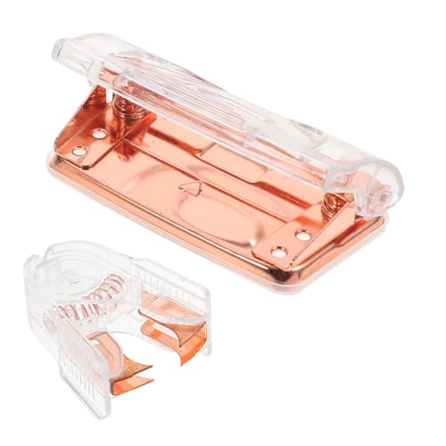 OHPHCALL 1Satz Lochstanzer Roségold Tragbarer Papierlocher mit Präzisen Stanzklingen für Design für Büro und Schule Langlebiges Zuverlässiges von OHPHCALL