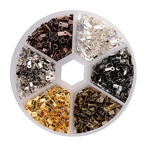 OHPHCALL 1Satz Teiliges Eisen Falten über Crimp Kabelenden Terminatoren für Schmuckherstellung Armbänder und Halsketten und Satin Praktischer von OHPHCALL