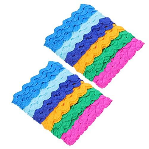 OHPHCALL 2 STÜCK Wellenrand Dekorationsband für DIY Bastelprojekte Farbige Wellenborte für Geschenkverpackung und Wohnaccessoires für Hochzeiten und Feste von OHPHCALL