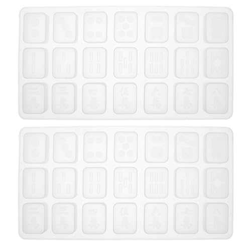 OHPHCALL 2 Stück DIY Silikon Mahjong Form zum Basteln von dekorativen Ornamenten und flexible Epoxid-Gussform für handgefertigte Mahjong und Würfel OHPHCALL 2 Stück DIY Silikon Mahjong Form zum Basteln von dekorativen Ornamenten und flexible Epoxid-Gussform für handgefertigte Mahjong und Würfel von OHPHCALL