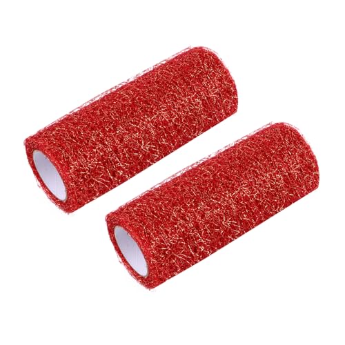 OHPHCALL 2 Stück Glänzendes Mesh Netzband Polyesterfeinmaschig Glitzernd für DIY Bastelarbeiten Partydekoration Straußverpackung Vielseitig Verwendbar OHPHCALL 2 Stück Glänzendes Mesh Netzband Polyesterfeinmaschig Glitzernd für DIY Bastelarbeiten Partydekoration Straußverpackung Vielseitig Verwendbar von OHPHCALL