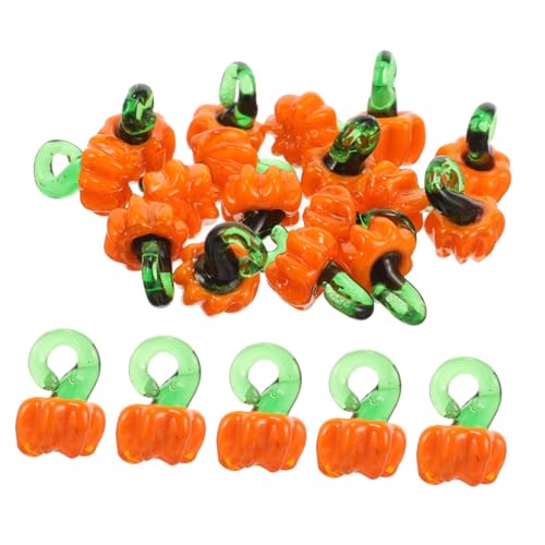 OHPHCALL 20 Stück Teiliges Kürbis Anhänger für Schmuckherstellung Leichte Bunte Perlen mit Vielseitig für DIY Armbänder Halsketten Ohrringe und Bastelprojekte Geeignet von OHPHCALL