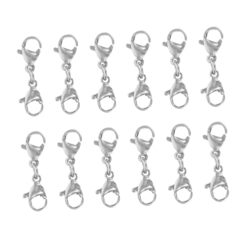 OHPHCALL 25Stücke Doppelter Klauenverbinder Hummer Kettenschnallen für DIY Schmuck und Langlebig für Halsketten und Armbänder Einfach von OHPHCALL
