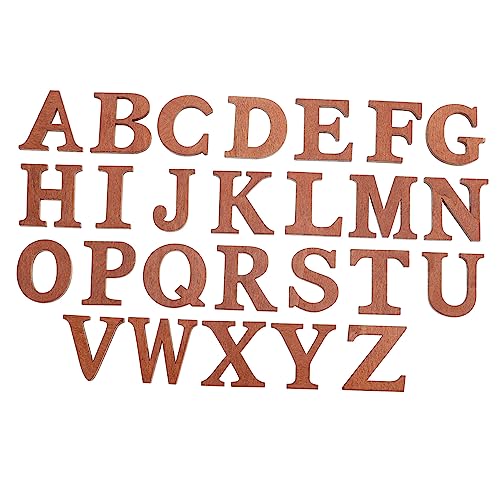OHPHCALL 26Stücke Holzbuchstaben Kreative Holzscheiben für DIY Handwerk und Dekoration für Feste und Kinderprojekte Große Buchstaben Tiefbraun von OHPHCALL