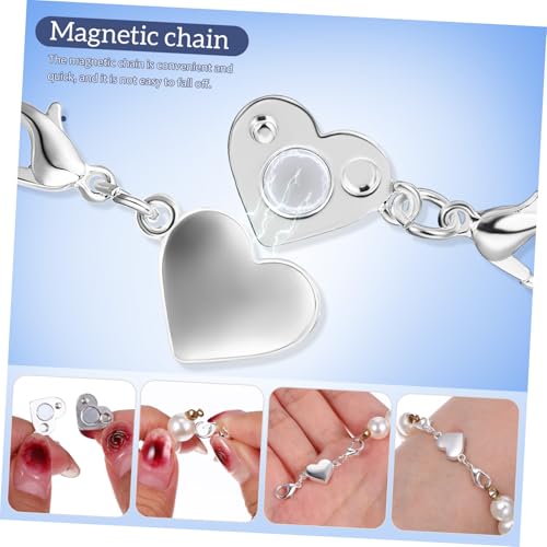 OHPHCALL 2Stücke Herzförmiger Magnetischer Schmuckverschluss zum Verlängern oder Kürzen Armbändern mit Karabinerverschlüssen für Einfache OHPHCALL 2Stücke Herzförmiger Magnetischer Schmuckverschluss zum Verlängern oder Kürzen Armbändern mit Karabinerverschlüssen für Einfache von OHPHCALL