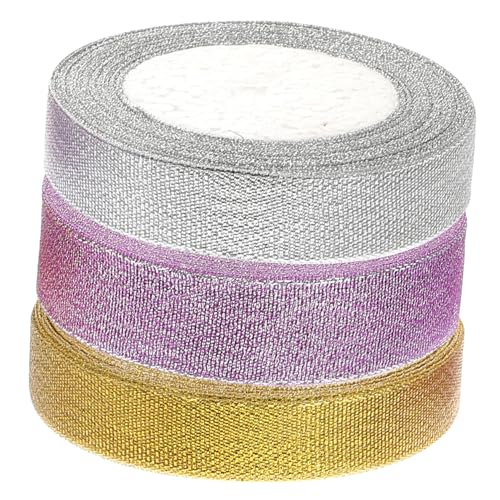 OHPHCALL 3 Rollen Geschenkband Gold Silber Lila Glänzendes Schneidbares Multifunktionales und Verpackungsband Für Partydeko Geschenkverpackung Festliche Anlässe OHPHCALL 3 Rollen Geschenkband Gold Silber Lila Glänzendes Schneidbares Multifunktionales und Verpackungsband Für Partydeko Geschenkverpackung Festliche Anlässe von OHPHCALL