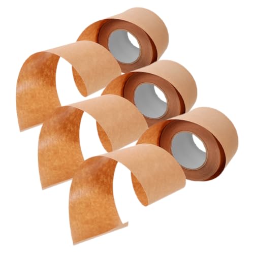 OHPHCALL 3 Rollen Kraftpapier Klebeband Wasseraktiviertes Paketband für Kartonverpackungen Stark Haftend Beschreibbar Vielseitig Einsetzbar von OHPHCALL