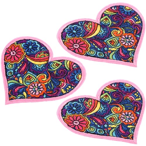 OHPHCALL 3 Stück Teiliges Bestickte Aufnäher zum Aufbügeln Patches Blumenform für Kleidung Diy Reparatur und Dekoration für Personalisierte Designs von OHPHCALL