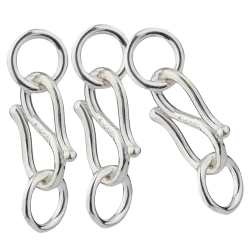 OHPHCALL 3 Stück Teiliges S Haken Schmuckverschluss aus Sterlingsilber Langlebiger Armbandverschluss mit Doppelringen Einfach zu Montieren für DIY Schmuckherstellung und Armband Zubehör OHPHCALL 3 Stück Teiliges S Haken Schmuckverschluss aus Sterlingsilber Langlebiger Armbandverschluss mit Doppelringen Einfach zu Montieren für DIY Schmuckherstellung und Armband Zubehör von OHPHCALL