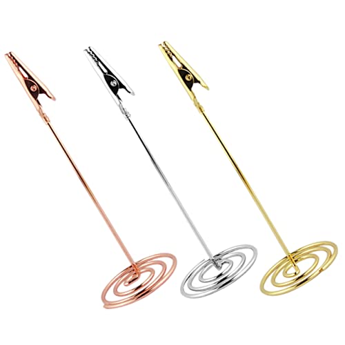 OHPHCALL 3Stücke Tischnummernhalter Eleganter Tischkartenständer Dekorativer Fotohalter für Hochzeiten Partys und Veranstaltungen Langlebig mit Sockeldesign von OHPHCALL