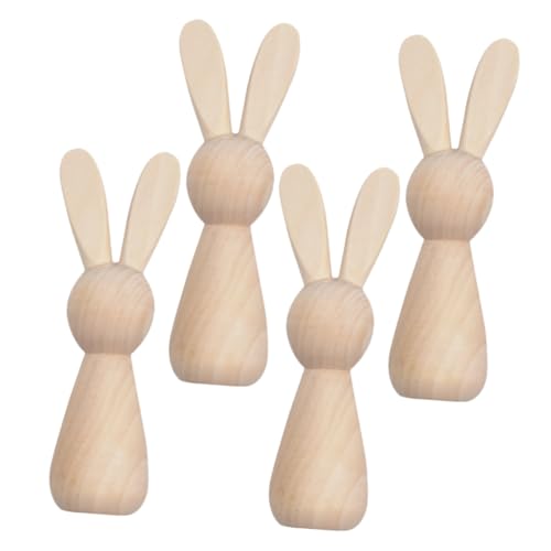 OHPHCALL 4 Stück Teiliges DIY Unbemalte Holzhasen Figuren Kreative Blanke Holzpuppen zum Bemalen Leichte Holzdeko für Bastelprojekte und Handgemachte Geschenkideen OHPHCALL 4 Stück Teiliges DIY Unbemalte Holzhasen Figuren Kreative Blanke Holzpuppen zum Bemalen Leichte Holzdeko für Bastelprojekte und Handgemachte Geschenkideen von OHPHCALL