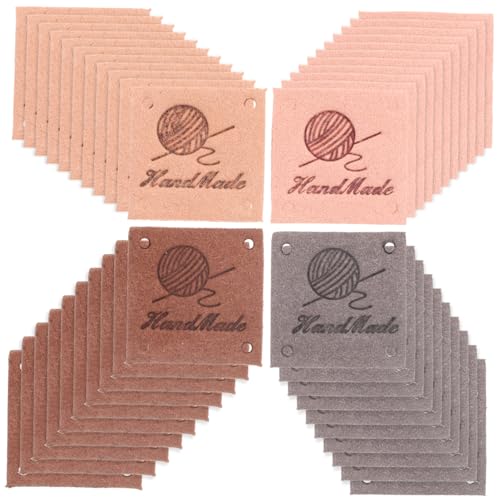 OHPHCALL 40Stücke Handgefertigte Lederetiketten PU Leder Labels mit Löchern für DIY Näharbeiten Wäscheetiketten Nähzubehör für Kleidung und Strickprojekte OHPHCALL 40Stücke Handgefertigte Lederetiketten PU Leder Labels mit Löchern für DIY Näharbeiten Wäscheetiketten Nähzubehör für Kleidung und Strickprojekte von OHPHCALL