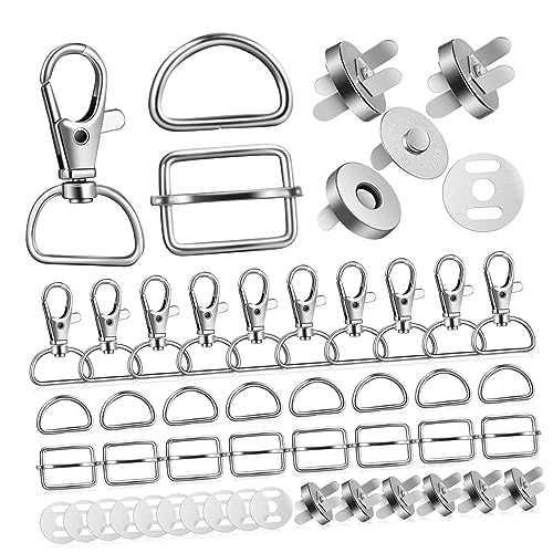 OHPHCALL 48Stücke Karabinerhaken Hochwertige Drehbare Schnallen D Ringe Schiebeschnallen und Halbrunde Verschlüsse für DIY Taschen und Schlüsselanhänger Robuste Taschen Hardware OHPHCALL 48Stücke Karabinerhaken Hochwertige Drehbare Schnallen D Ringe Schiebeschnallen und Halbrunde Verschlüsse für DIY Taschen und Schlüsselanhänger Robuste Taschen Hardware von OHPHCALL