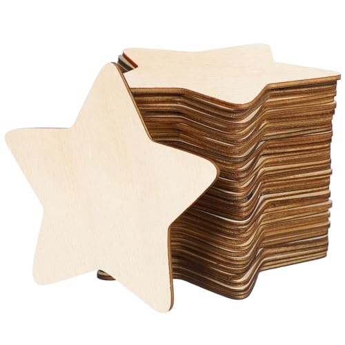 OHPHCALL 50Stücke Fünfzackige Stern Holzscheiben für DIY Malerei Kreative Bastelmaterialien für Unvollendete Holzscheiben für Kunsthandwerk und Dekoration OHPHCALL 50Stücke Fünfzackige Stern Holzscheiben für DIY Malerei Kreative Bastelmaterialien für Unvollendete Holzscheiben für Kunsthandwerk und Dekoration von OHPHCALL