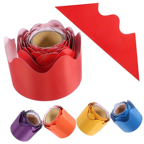 OHPHCALL 6 Rollen Wellenförmige Pinnwand Ränder Selbstklebend Dekorative Border Sticker für Klassenzimmer Büro Party Farben Rot Grün Gelb Orange Abnutzungsfest OHPHCALL 6 Rollen Wellenförmige Pinnwand Ränder Selbstklebend Dekorative Border Sticker für Klassenzimmer Büro Party Farben Rot Grün Gelb Orange Abnutzungsfest von OHPHCALL
