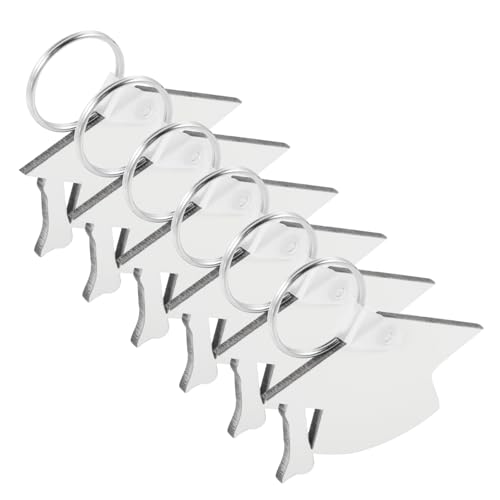 OHPHCALL 6 Stück Sublimierbare Abschlusskappen Schlüsselanhänger DIY Heat Transfer Schlüsselringe Leichte Langlebige Anhänger Geschenkidee für Abschlussfeier und Gastgeschenke von OHPHCALL