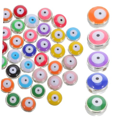 OHPHCALL 60 Stück Augenperlen: Flache Perlen Kunstharz Mit Bösem Blick, Bunte, Lose Abstandshalter-anhänger Für Schmuck, Armbänder, Ohrringe, Schlüsselanhänger, Basteln OHPHCALL 60 Stück Augenperlen: Flache Perlen Kunstharz Mit Bösem Blick, Bunte, Lose Abstandshalter-anhänger Für Schmuck, Armbänder, Ohrringe, Schlüsselanhänger, Basteln von OHPHCALL