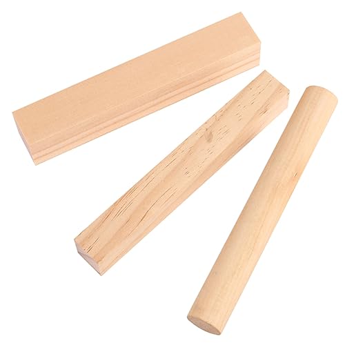 OHPHCALL 6Stücke DIY Unfertige Holzblöcke Runde Rechteckige Holzstücke für Handwerk für Hochzeitsornamente Wohnkultur DIY Projekte Robustes Leichtes Holzmaterial von OHPHCALL