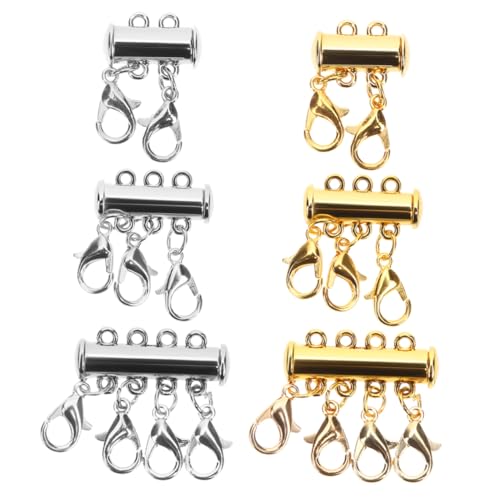 OHPHCALL 6Stücke Magnetische Halskettenverschlüsse für Mehrreihige Schmuckstücke Einstellbare Verbindungsverschlüsse für Armbänder für DIY Schmuckprojekte von OHPHCALL