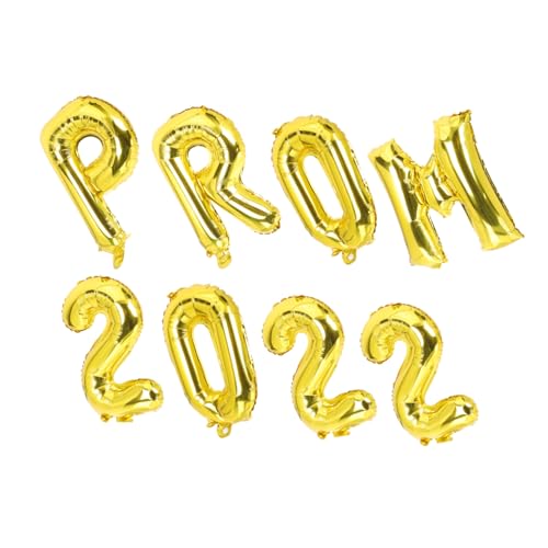 OHPHCALL 8 Stück Teiliges Prom Ballonset aus Hochwertiger Aluminiumfolie Goldfarbene Graduation Party Dekoration Leichte Party-hängedeko für Abschlussfeier für Raumgestaltung von OHPHCALL