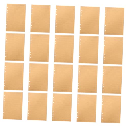 OHPHCALL 80 Blatt Nachfüllpapier Liniert Kraftpapier Stabiles Vintage Notizbuch Einlagepapier Kompatibel für Ringbuch Planer Journal Schreibblock von OHPHCALL