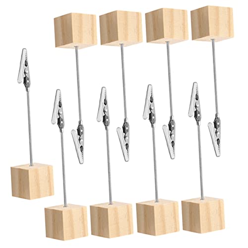 OHPHCALL 9Stücke Teiliges Desktop Memo Clips aus Holz mit Stabilem Sockel Kreative Fotoclips Vielseitige Notizenhalter für Büro Hochzeit und Tischdekoration von OHPHCALL
