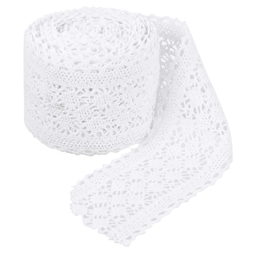 OHPHCALL Baumwollspitzenband Weiß Breit Yards Baumwolle Spitze Borte für DIY Kleidung Vorhänge Sofa Kissen Dekoration Nähen Zubehör Langlebig Weich Elegant von OHPHCALL