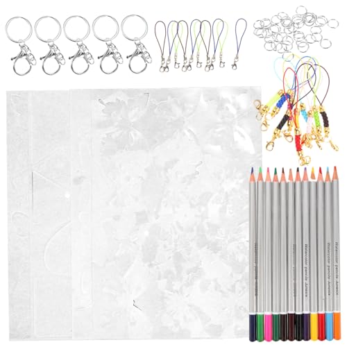 OHPHCALL DIY Schlüsselanhänger Schrumpffolien Kit mit Metallringen Bastelset für Individuelle Schlüsselanhänger Herstellung Vielseitig Verwendbar mit Anleitung und Sicherem Material OHPHCALL DIY Schlüsselanhänger Schrumpffolien Kit mit Metallringen Bastelset für Individuelle Schlüsselanhänger Herstellung Vielseitig Verwendbar mit Anleitung und Sicherem Material von OHPHCALL