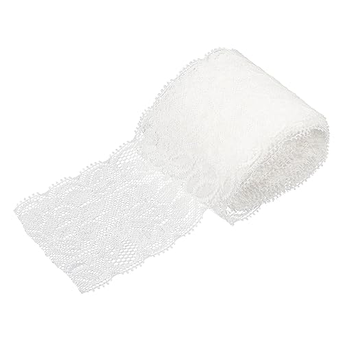 OHPHCALL DIY Spitzenband für Kleidung Elastisches Dekoratives Spitzenborte für Handwerk Hochzeiten und Deko Projekte Weiß Vielseitig Einsetzbar Hochwertiges Material Romantisches Design von OHPHCALL