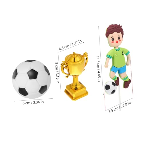 OHPHCALL Fußball Geburtstagsdekorationen Wiederverwendbare Fußball Geburtstagstorten Deko aus Kunststoff Anpassbar für Geburtstagsfeier Einfache Montage für Sportliches von OHPHCALL