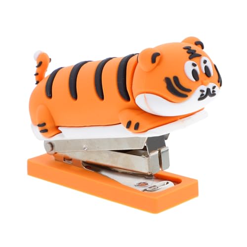 OHPHCALL Kompakter Tiger-hefter, Tragbares Buchheftwerkzeug Für Den Schreibtisch, Niedlicher, Tierförmiger, Kreativer Bürohefter Für Schüler Und von OHPHCALL