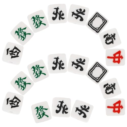 OHPHCALL Mahjong-Fliesenperlen 100 Stück Neuartige Tonperlen Chinesische Mahjong-Charms Lose Distanzperlen Für Diy-Handwerk Armband Schmuckherstellung von OHPHCALL