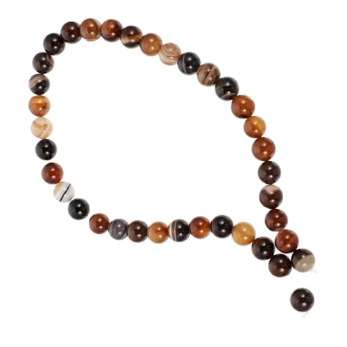 OHPHCALL Natürliche Kaffee Streifen Perlen Rund DIY Schmuck Bastelperlen für Armbänder Garland Handwerk Einfache Fädelperlen zum Selbermachen von OHPHCALL