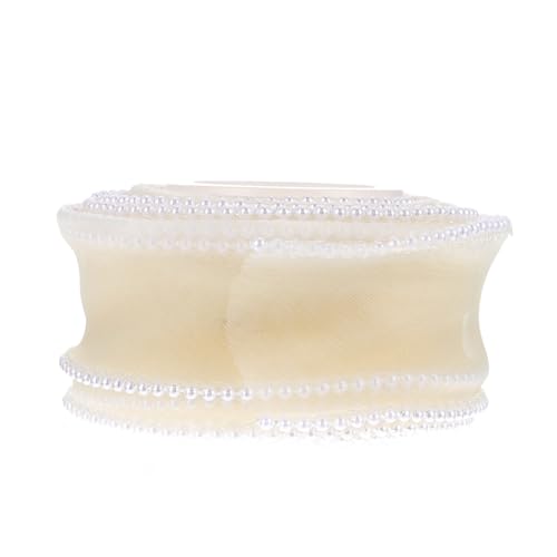 OHPHCALL Perlenbesetztes Fischschwanz Geschenkband aus Zartem Organza DIY Verpackungszubehör für Blumensträuße Basteln Festliche Geschenkverpackung Gelb von OHPHCALL