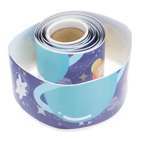 OHPHCALL Schul Tafelkanten Dekor Selbstklebende Zuschneidbare Border Trim mit Weltraummotiv Bunte Kreidetafel Randfolie für Klassenzimmer DIY Bastelprojekte Party und Raumdekoration von OHPHCALL