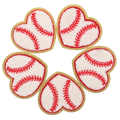 OHPHCALL Sportball-Aufnäher Zum Aufbügeln 8 Stück Baumwolle Baseball-Aufnäher Basketball-Stickerei Herz-Applikation Für Jacke Taschen Jeans Kleidung Hut von OHPHCALL
