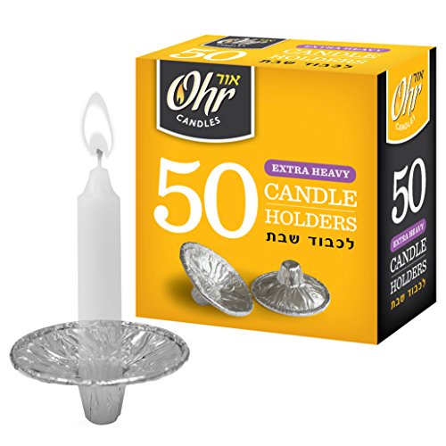 Ohr Extra schwere Einweg-Kerzenhalter aus Aluminiumfolie, Tropfbecher, Bobeches – 50 Stück von OHR CANDLES