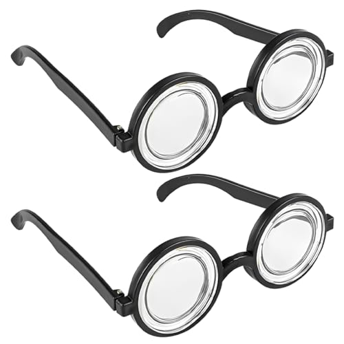 OHREN 2 pcs Nerd Brille Lustiges Hornbrille ohne Stärke Kostüm Accessoire für Oma, Streber, Verrückter Professor oder Wissenschaftler (Schwarz) von OHREN