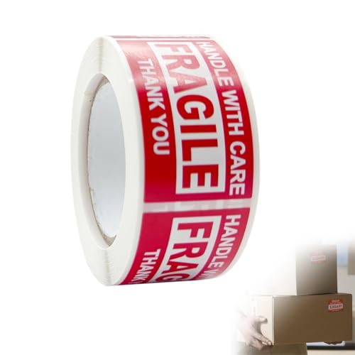 OHREN 250Etiketten Vorsicht Zerbrechlich Achtung Glas Bruchgefahr Handle With Care Fragile Umzugskartons (25 x 45mm) von OHREN