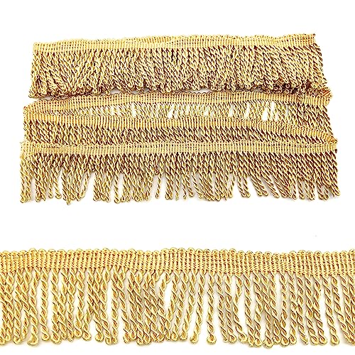 OHYER 3 Meter Langer (x 5.5cm Durchmesser) Bullion Fransen Trim Fransen Bullion Dekoborte Bullion Fransenborte Fransen für Nähen Kantenbesatz Vorhang Sofa clothing lace Teppiche Handwerk Dekoborte von OHYER