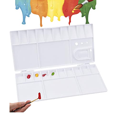 OHYER 25 Gitter Aquarellpalette Klappbare Kunststoff Wasserfarben-Palette Faltbar Kunstpalette Mischpalette mit Daumenloch zum Mischen von Farben für Gouache Aquarell und Ölfarben OHYER 25 Gitter Aquarellpalette Klappbare Kunststoff Wasserfarben-Palette Faltbar Kunstpalette Mischpalette mit Daumenloch zum Mischen von Farben für Gouache Aquarell und Ölfarben von OHYER
