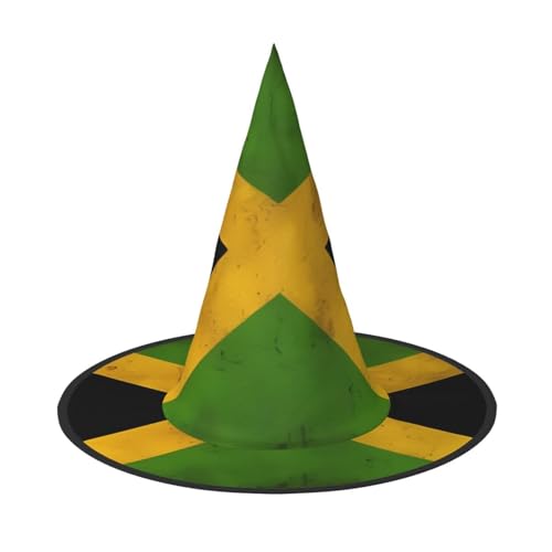 OIBNKCN Halloween-Hut mit alter jamaikanischer Flagge, perfekt für Frauen, Männer, Hexenhut, Dekoration zum Aufhängen und für Partys von OIBNKCN