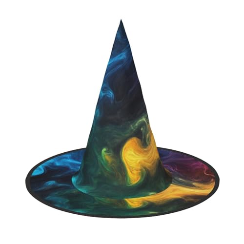 OIBNKCN Mysteriöser Halloween-Hut mit Regenbogen-Kuppel, Hexenhut, perfekt für Frauen, Männer, Hexenhut, Dekoration zum Aufhängen und für Partys von OIBNKCN
