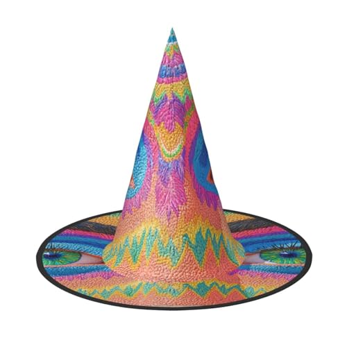 OIBNKCN Mysteriöser Halloween-Hut mit Regenbogenaugen – perfekt für Frauen, Männer, Hexenhut, Dekoration zum Aufhängen und für Partys von OIBNKCN