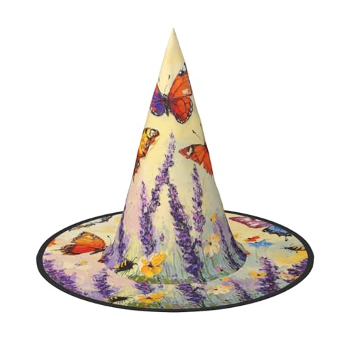 OIBNKCN Violetter Lavendel- und Schmetterlingshut, Hexenhut, perfekt für Frauen, Männer, Hexenhut, Dekoration zum Aufhängen und für Partys OIBNKCN Violetter Lavendel- und Schmetterlingshut, Hexenhut, perfekt für Frauen, Männer, Hexenhut, Dekoration zum Aufhängen und für Partys von OIBNKCN
